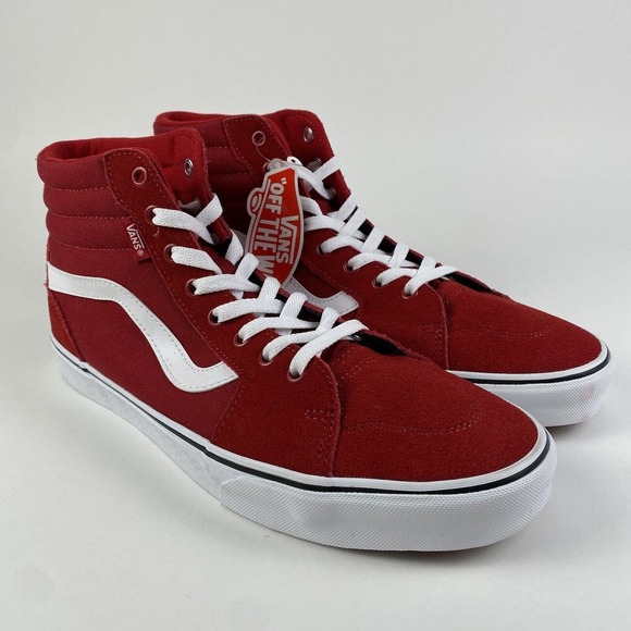 Vans Filmore Hi Suede & Canvas Sneakers Red Mens Size 11 Brand New - Picture 2 of 16